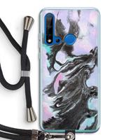 CaseCompany Pastel zwart: Huawei P20 Lite (2019) Transparant Hoesje met koord