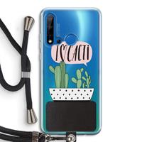 CaseCompany I love cacti: Huawei P20 Lite (2019) Transparant Hoesje met koord