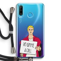 CaseCompany Gimme a call: Huawei P30 Lite Transparant Hoesje met koord