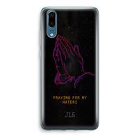 CaseCompany Praying For My Haters: Huawei P20 Transparant Hoesje