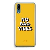 CaseCompany No Bad Vibes: Huawei P20 Transparant Hoesje