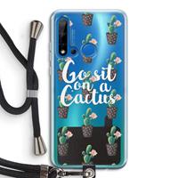 CaseCompany Cactus quote: Huawei P20 Lite (2019) Transparant Hoesje met koord