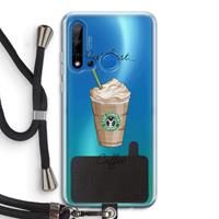 CaseCompany But first coffee: Huawei P20 Lite (2019) Transparant Hoesje met koord