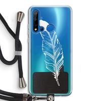 CaseCompany Pluim: Huawei P20 Lite (2019) Transparant Hoesje met koord