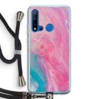 CaseCompany Roze explosie: Huawei P20 Lite (2019) Transparant Hoesje met koord