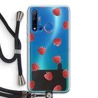 CaseCompany Framboosjes: Huawei P20 Lite (2019) Transparant Hoesje met koord