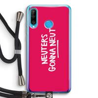 CaseCompany Neuters (roze): Huawei P30 Lite Transparant Hoesje met koord
