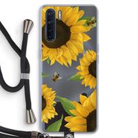 CaseCompany Sunflower and bees: Oppo A91 Transparant Hoesje met koord