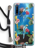 CaseCompany Kleurrijke papegaaien: Huawei P20 Lite (2019) Transparant Hoesje met koord