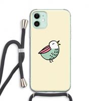 CaseCompany Birdy: iPhone 11 Transparant Hoesje met koord