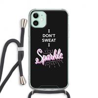 CaseCompany Sparkle quote: iPhone 11 Transparant Hoesje met koord