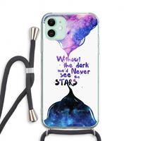 CaseCompany Stars quote: iPhone 11 Transparant Hoesje met koord