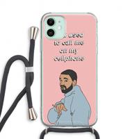 CaseCompany Hotline bling: iPhone 11 Transparant Hoesje met koord