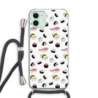 CaseCompany Sushi time: iPhone 11 Transparant Hoesje met koord