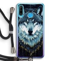 CaseCompany Darkness Wolf: Huawei P30 Lite Transparant Hoesje met koord