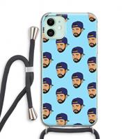 CaseCompany Drake Away: iPhone 11 Transparant Hoesje met koord