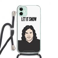 CaseCompany Let It Snow: iPhone 11 Transparant Hoesje met koord