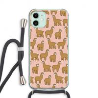 CaseCompany Alpacas: iPhone 11 Transparant Hoesje met koord