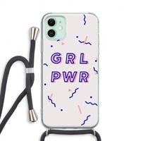 CaseCompany GRL PWR: iPhone 11 Transparant Hoesje met koord