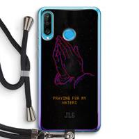 CaseCompany Praying For My Haters: Huawei P30 Lite Transparant Hoesje met koord