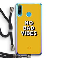 CaseCompany No Bad Vibes: Huawei P30 Lite Transparant Hoesje met koord