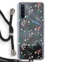 CaseCompany Small white flowers: Oppo A91 Transparant Hoesje met koord
