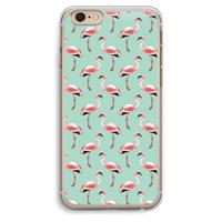CaseCompany Flamingoprint groen: iPhone 6 Plus / 6S Plus Transparant Hoesje