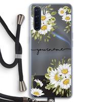 CaseCompany Daisies: Oppo A91 Transparant Hoesje met koord