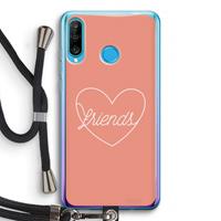 CaseCompany Friends heart: Huawei P30 Lite Transparant Hoesje met koord