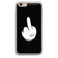 CaseCompany Middle finger black: iPhone 6 Plus / 6S Plus Transparant Hoesje