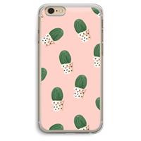 CaseCompany Cactusprint roze: iPhone 6 Plus / 6S Plus Transparant Hoesje
