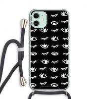 CaseCompany Eye pattern #3: iPhone 11 Transparant Hoesje met koord