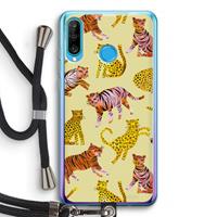 CaseCompany Cute Tigers and Leopards: Huawei P30 Lite Transparant Hoesje met koord