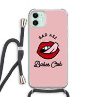 CaseCompany Badass Babes Club: iPhone 11 Transparant Hoesje met koord