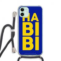 CaseCompany Habibi Blue: iPhone 11 Transparant Hoesje met koord