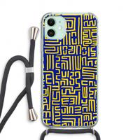 CaseCompany Majorelle Blue Print: iPhone 11 Transparant Hoesje met koord