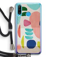 CaseCompany Bold Rounded Shapes: Huawei P30 Lite Transparant Hoesje met koord