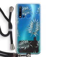 CaseCompany Simple leaves: Huawei P20 Lite (2019) Transparant Hoesje met koord