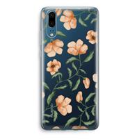 CaseCompany Peachy flowers: Huawei P20 Transparant Hoesje