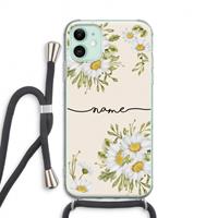 CaseCompany Daisies: iPhone 11 Transparant Hoesje met koord