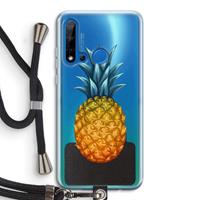 CaseCompany Grote ananas: Huawei P20 Lite (2019) Transparant Hoesje met koord