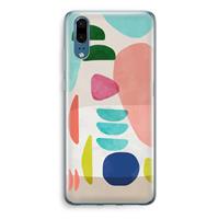 CaseCompany Bold Rounded Shapes: Huawei P20 Transparant Hoesje
