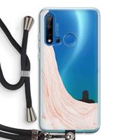 CaseCompany Peach bath: Huawei P20 Lite (2019) Transparant Hoesje met koord