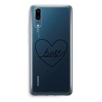 CaseCompany Best heart black: Huawei P20 Transparant Hoesje