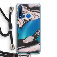 CaseCompany Roze stroom: Huawei P20 Lite (2019) Transparant Hoesje met koord