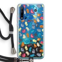 CaseCompany Kleurrijke katten: Huawei P20 Lite (2019) Transparant Hoesje met koord