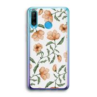 CaseCompany Peachy flowers: Huawei P30 Lite Transparant Hoesje