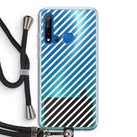 CaseCompany Strepen zwart-wit: Huawei P20 Lite (2019) Transparant Hoesje met koord