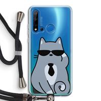 CaseCompany Cool cat: Huawei P20 Lite (2019) Transparant Hoesje met koord