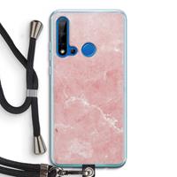 CaseCompany Roze marmer: Huawei P20 Lite (2019) Transparant Hoesje met koord